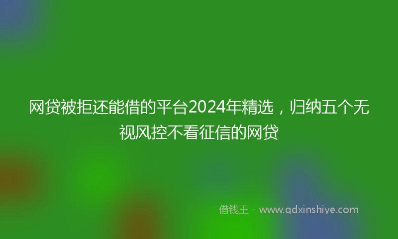网贷被拒还能借的平台2024年精选，归纳五个无视风控不看征信的网贷
