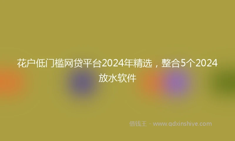 花户低门槛网贷平台2024年精选，整合5个2024放水软件