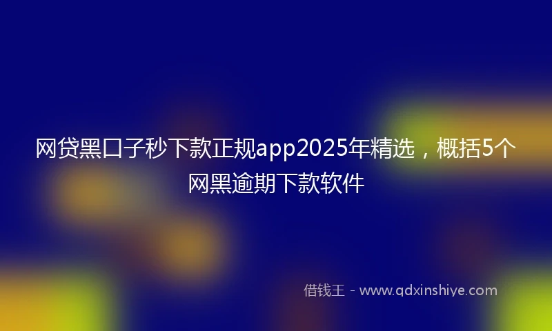 网贷黑口子秒下款正规app2025年精选，概括5个网黑逾期下款软件