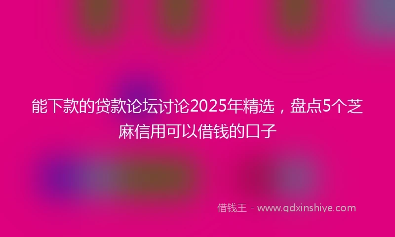 能下款的贷款论坛讨论2025年精选，盘点5个芝麻信用可以借钱的口子