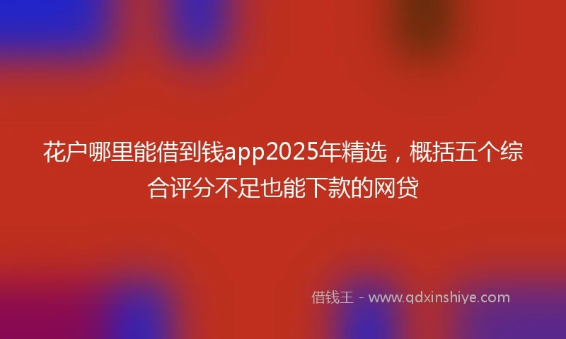 花户哪里能借到钱app2025年精选，概括五个综合评分不足也能下款的网贷