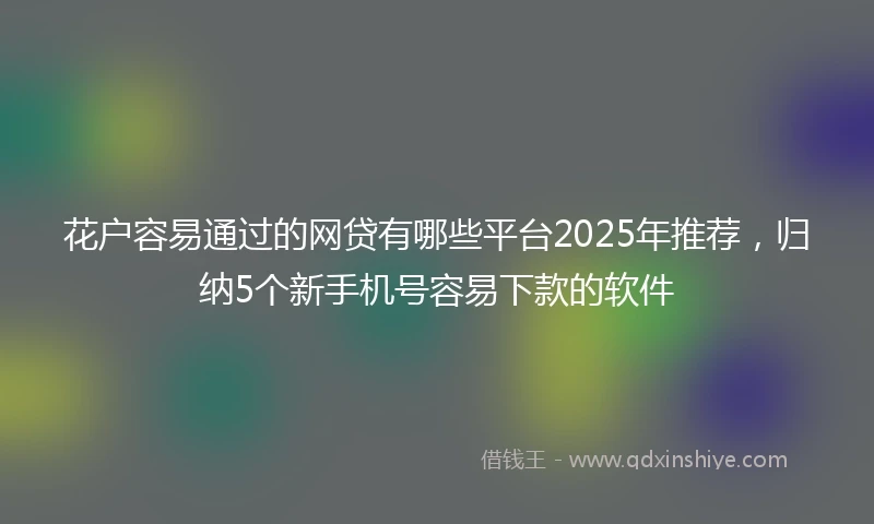花户容易通过的网贷有哪些平台2025年推荐，归纳5个新手机号容易下款的软件