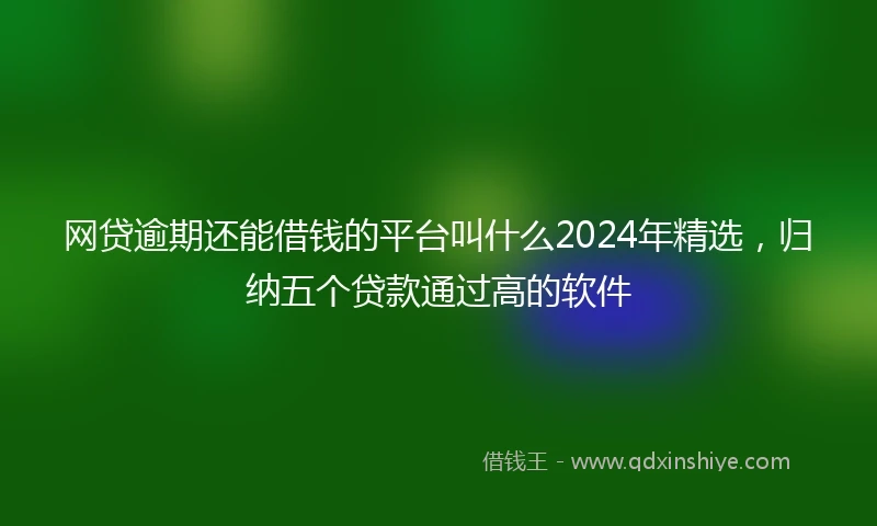 网贷逾期还能借钱的平台叫什么2024年精选，归纳五个贷款通过高的软件