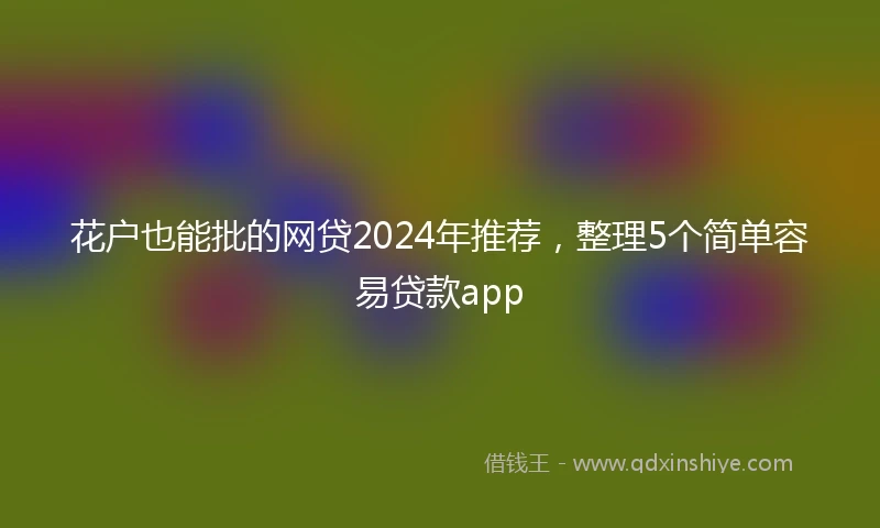 花户也能批的网贷2024年推荐，整理5个简单容易贷款app