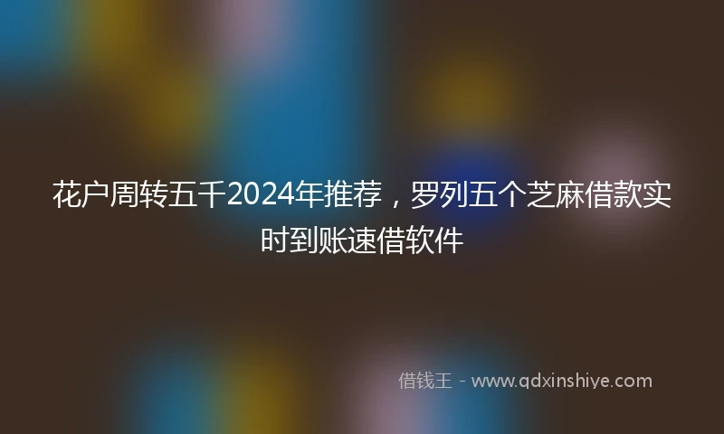 花户周转五千2024年推荐，罗列五个芝麻借款实时到账速借软件