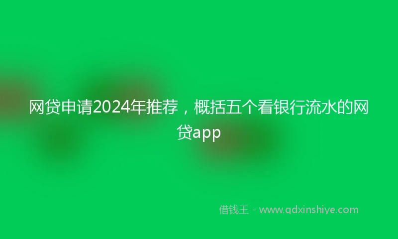 网贷申请2024年推荐，概括五个看银行流水的网贷app