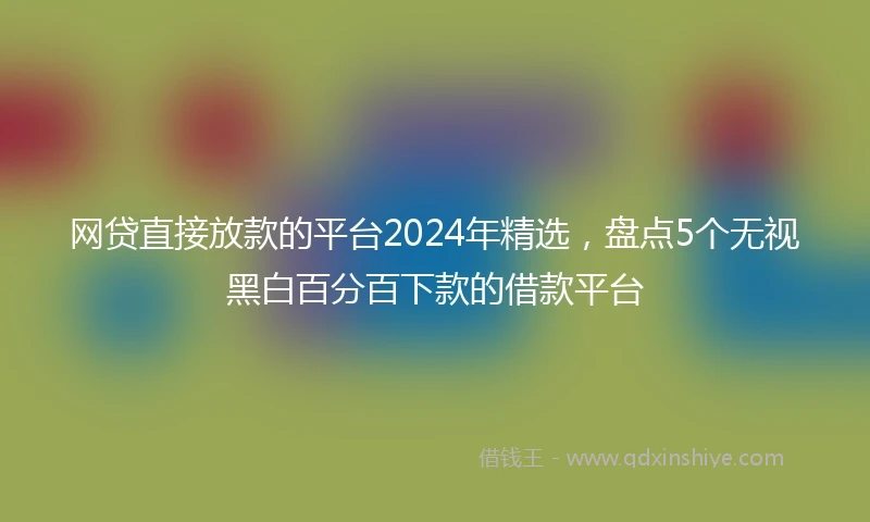 网贷直接放款的平台2024年精选，盘点5个无视黑白百分百下款的借款平台