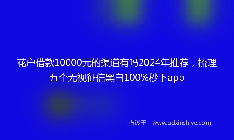 花户借款10000元的渠道有吗2024年推荐，梳理五个无视征信黑白100%秒下app