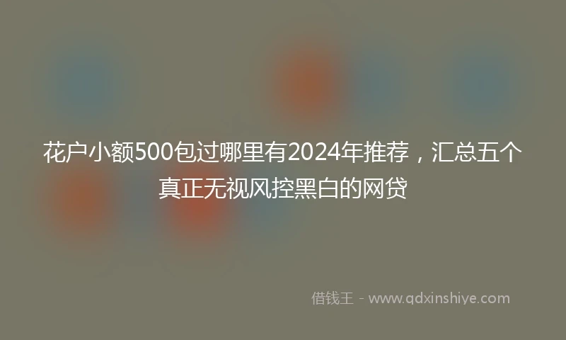 花户小额500包过哪里有2024年推荐，汇总五个真正无视风控黑白的网贷
