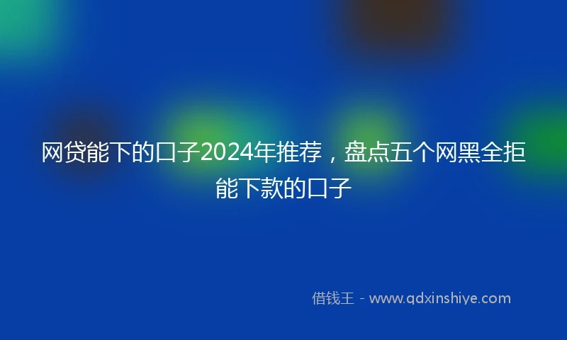 网贷能下的口子2024年推荐，盘点五个网黑全拒能下款的口子