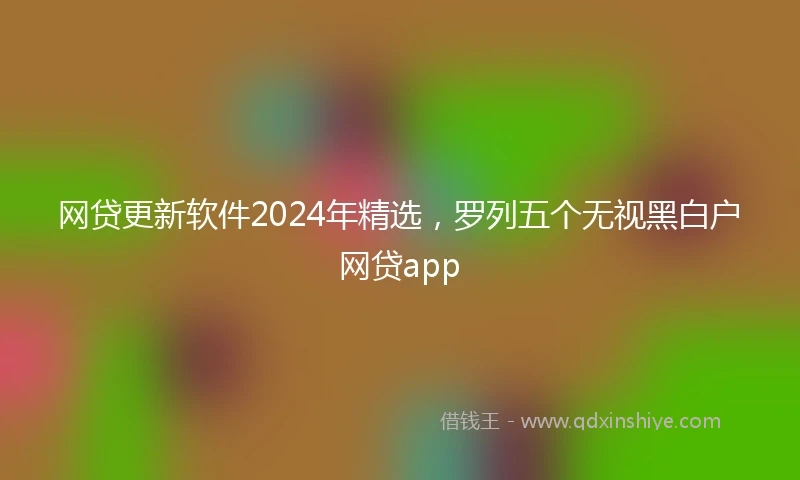 网贷更新软件2024年精选，罗列五个无视黑白户网贷app