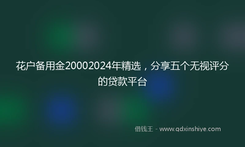 花户备用金20002024年精选，分享五个无视评分的贷款平台