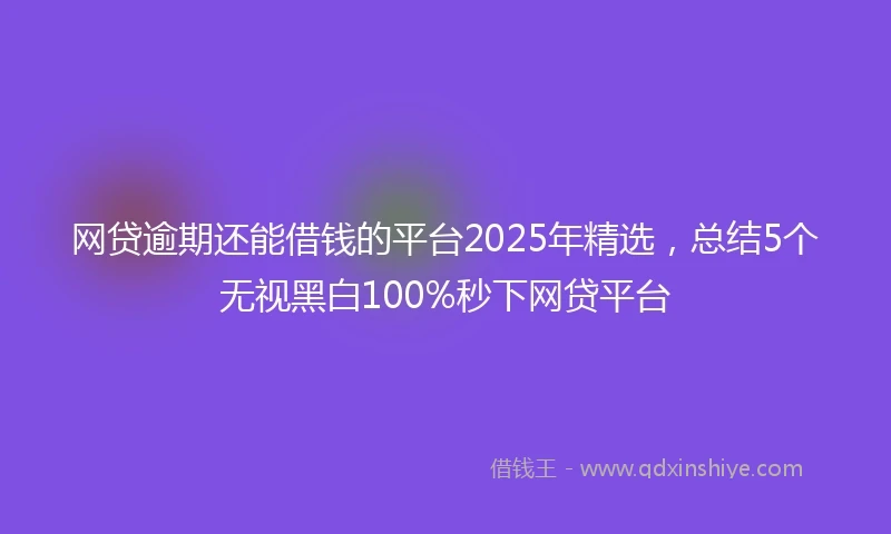 网贷逾期还能借钱的平台2025年精选，总结5个无视黑白100%秒下网贷平台
