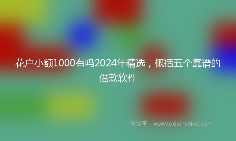 花户小额1000有吗2024年精选，概括五个靠谱的借款软件