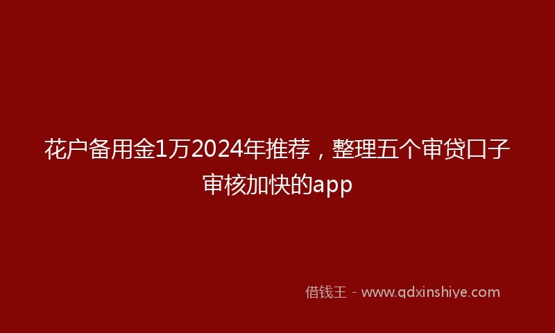 花户备用金1万2024年推荐，整理五个审贷口子审核加快的app
