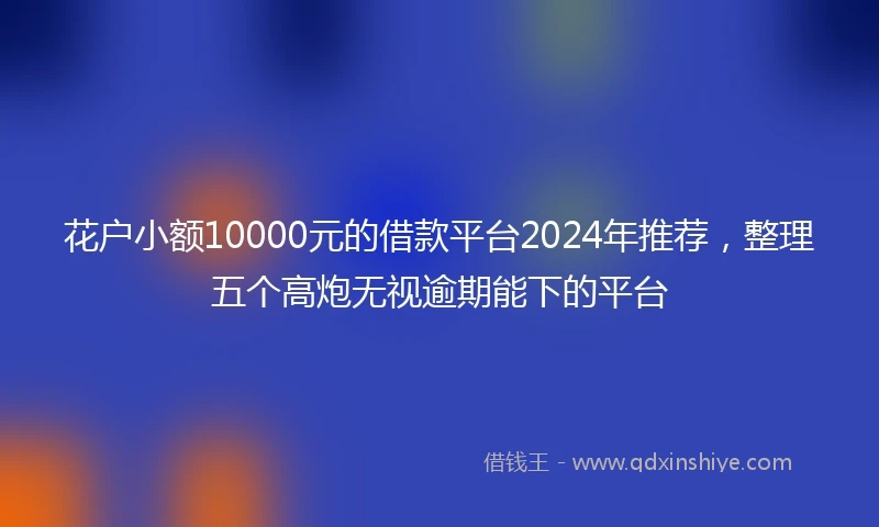 花户小额10000元的借款平台2024年推荐，整理五个高炮无视逾期能下的平台