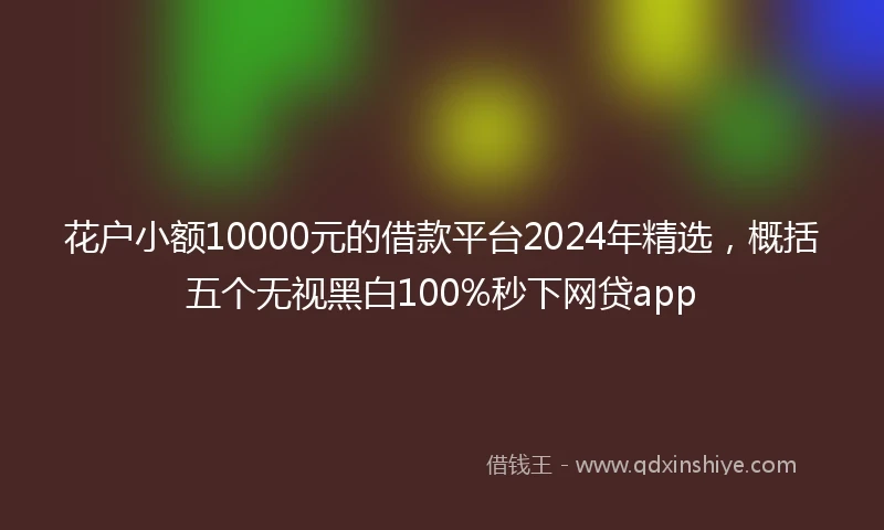 花户小额10000元的借款平台2024年精选，概括五个无视黑白100%秒下网贷app