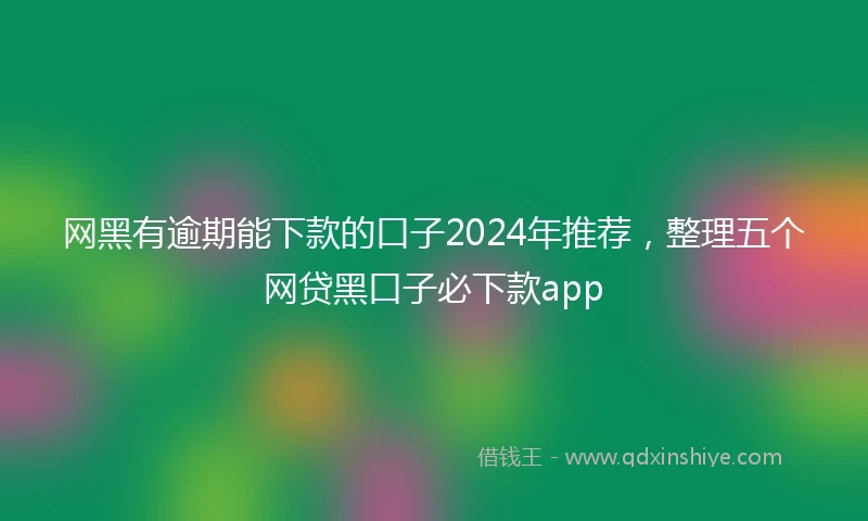 网黑有逾期能下款的口子2024年推荐，整理五个网贷黑口子必下款app
