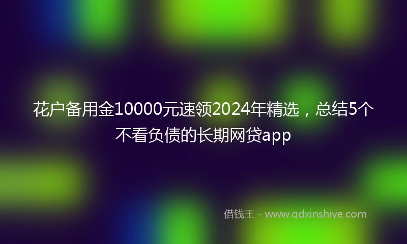 花户备用金10000元速领2024年精选，总结5个不看负债的长期网贷app