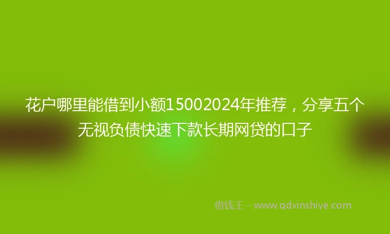 花户哪里能借到小额15002024年推荐,分享五个无视负债快速下款长期网贷的口子