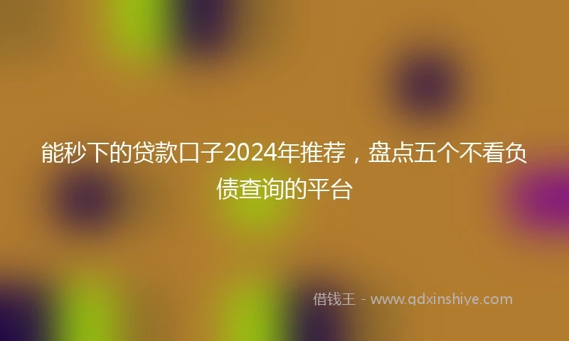 能秒下的贷款口子2024年推荐，盘点五个不看负债查询的平台