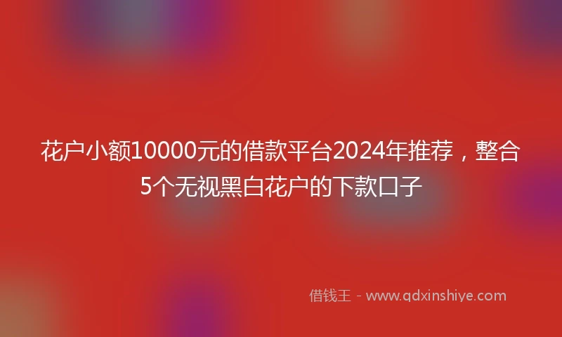 花户小额10000元的借款平台2024年推荐，整合5个无视黑白花户的下款口子