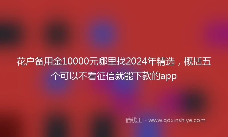 花户备用金10000元哪里找2024年精选，概括五个可以不看征信就能下款的app