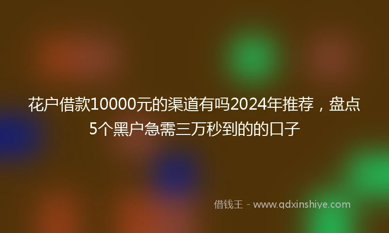 花户借款10000元的渠道有吗2024年推荐，盘点5个黑户急需三万秒到的的口子