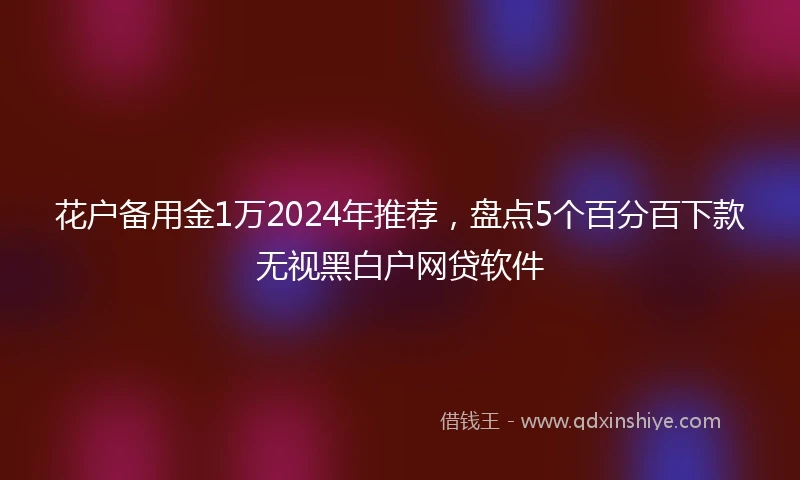 花户备用金1万2024年推荐，盘点5个百分百下款无视黑白户网贷软件