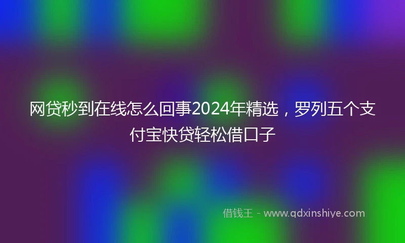 网贷秒到在线怎么回事2024年精选，罗列五个支付宝快贷轻松借口子