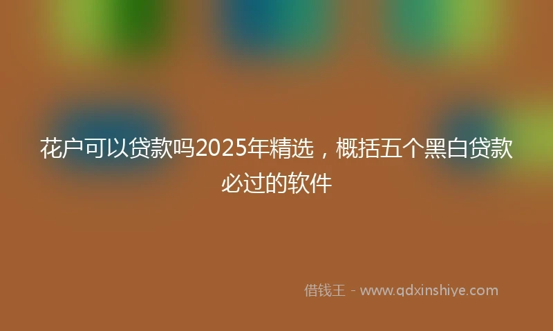 花户可以贷款吗2025年精选，概括五个黑白贷款必过的软件