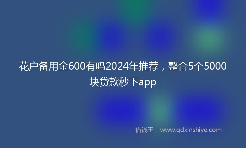 花户备用金600有吗2024年推荐,整合5个5000块贷款秒下app