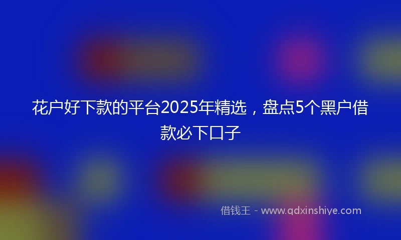 花户好下款的平台2025年精选，盘点5个黑户借款必下口子