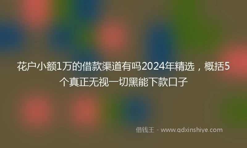 花户小额1万的借款渠道有吗2024年精选,概括5个真正无视一切黑能下款口子