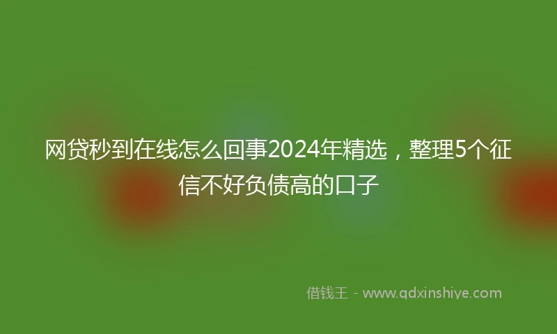 网贷秒到在线怎么回事2024年精选，整理5个征信不好负债高的口子