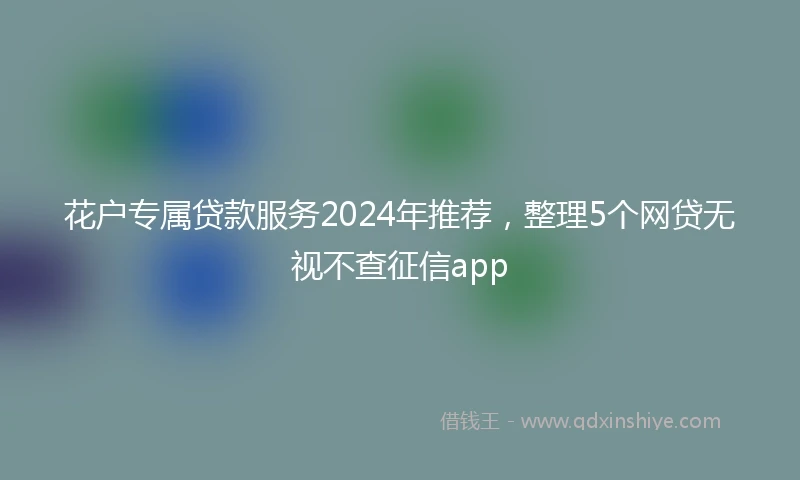 花户专属贷款服务2024年推荐，整理5个网贷无视不查征信app
