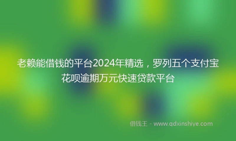老赖能借钱的平台2024年精选，罗列五个支付宝花呗逾期万元快速贷款平台