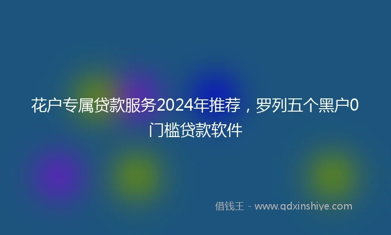 花户专属贷款服务2024年推荐，罗列五个黑户0门槛贷款软件