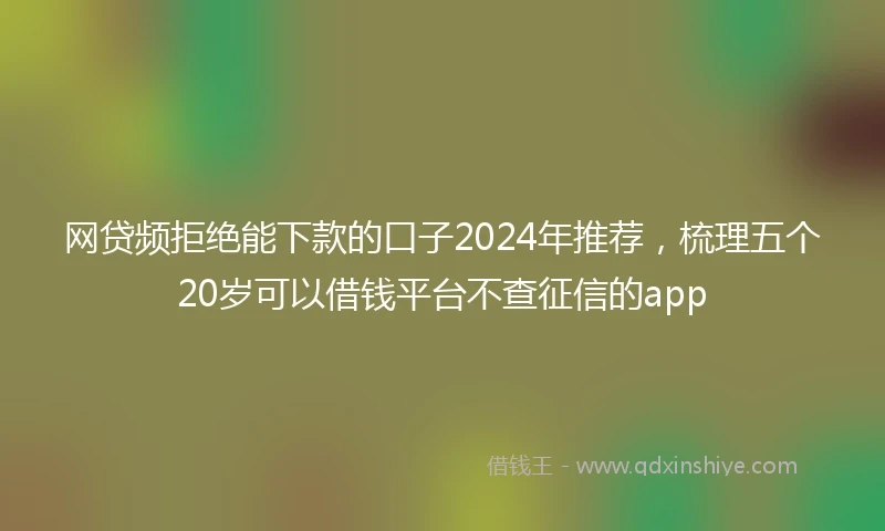 网贷频拒绝能下款的口子2024年推荐，梳理五个20岁可以借钱平台不查征信的app