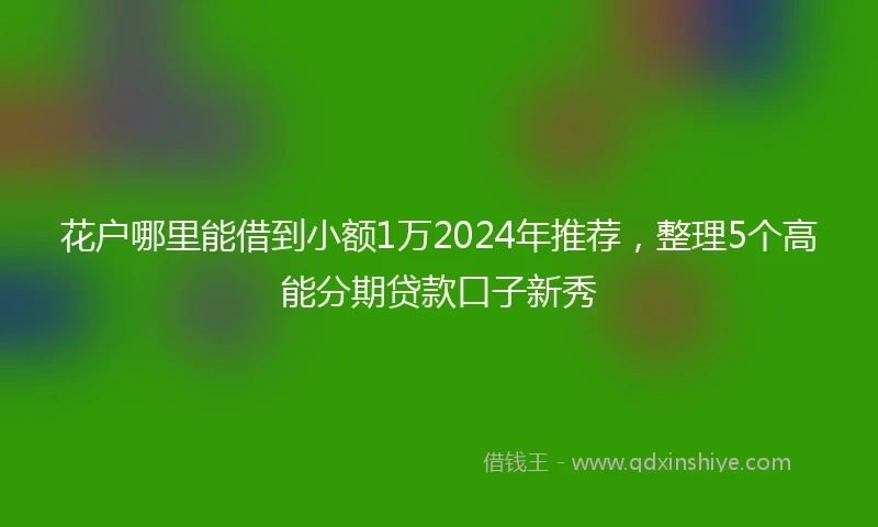 花户哪里能借到小额1万2024年推荐，整理5个高能分期贷款口子新秀