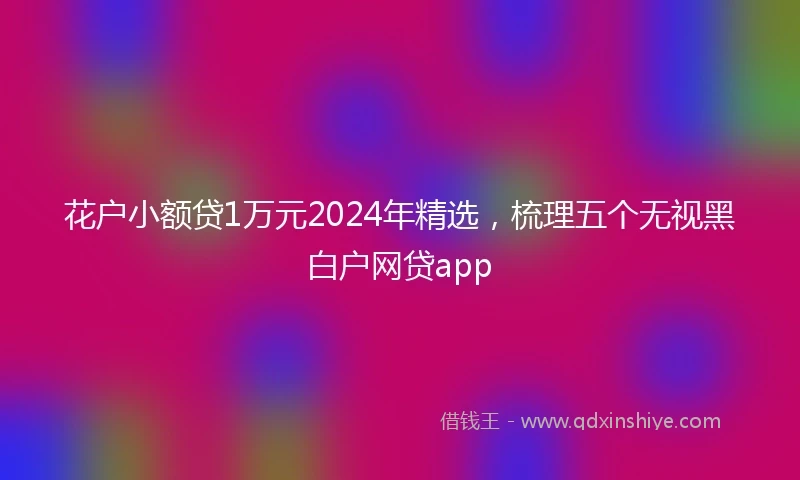 花户小额贷1万元2024年精选，梳理五个无视黑白户网贷app