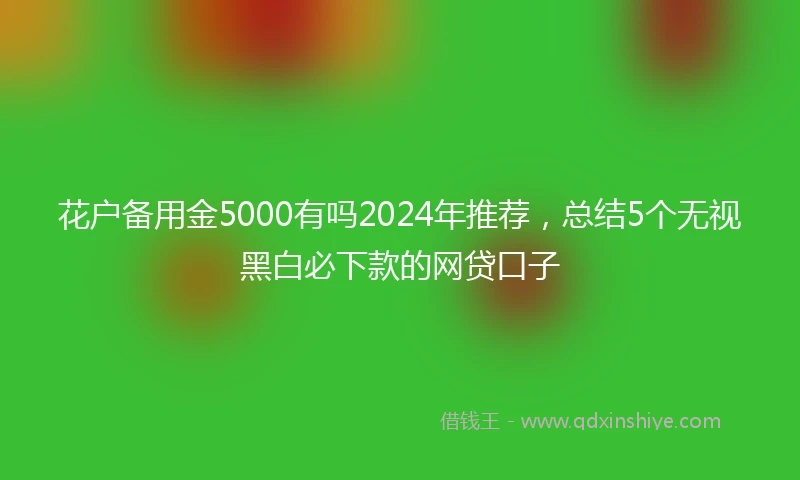 花户备用金5000有吗2024年推荐，总结5个无视黑白必下款的网贷口子