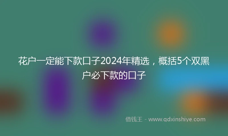 花户一定能下款口子2024年精选，概括5个双黑户必下款的口子