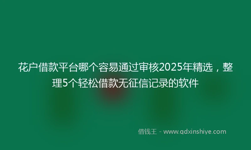 花户借款平台哪个容易通过审核2025年精选，整理5个轻松借款无征信记录的软件