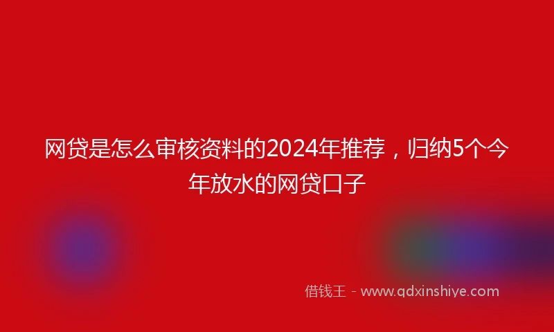 网贷是怎么审核资料的2024年推荐，归纳5个今年放水的网贷口子