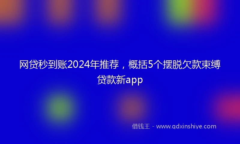 网贷秒到账2024年推荐，概括5个摆脱欠款束缚贷款新app