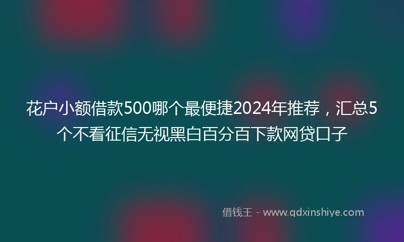 花户小额借款500哪个最便捷2024年推荐，汇总5个不看征信无视黑白百分百下款网贷口子