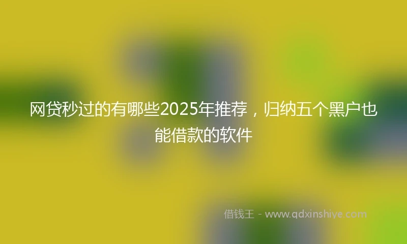 网贷秒过的有哪些2025年推荐，归纳五个黑户也能借款的软件