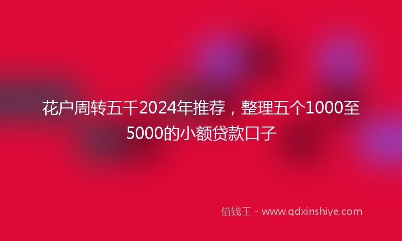 花户周转五千2024年推荐，整理五个1000至5000的小额贷款口子