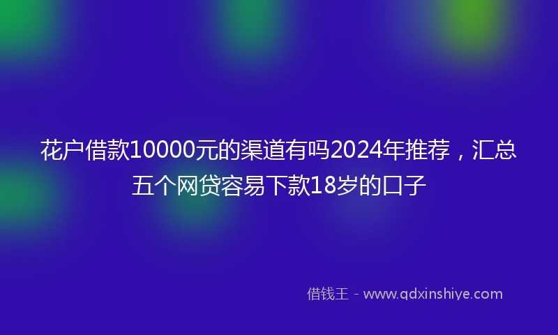 花户借款10000元的渠道有吗2024年推荐，汇总五个网贷容易下款18岁的口子